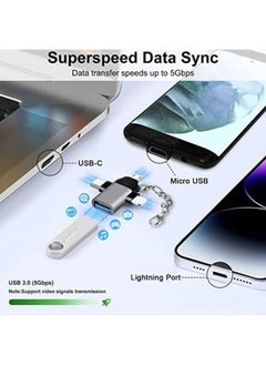 Generic Type C To Usb Adapter 3.0 Otg Female Lightning Micro Male Converter Accessories Compatible With Iphone Laptop Macbook Pro Ipad Pro Type C Devices Ipad Lg Android Camera Card Reader  - Image 2