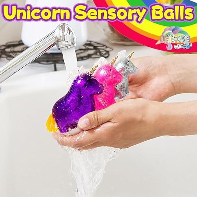 Kawaite Squishy Unicorn Stress Relief Balls Squeeze Toy | Animals Stress Squish Ball for Kids Party Favors, Pink Sensory Unicorn Squishy Toys for Girls, Boys Birthday Gifts, Christmas Decorations (Pink) - Image 5