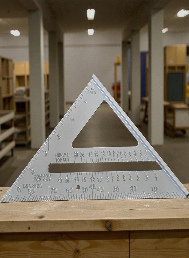Garth Speed Square 7-Inch – Double-Sided Scale 45° & 90° Triangle Ruler Measurement with Metric Inch – Aluminum Alloy Rafter Square Tool for Carpentry, Woodwork, Industrial Construction (Pack of 1) - Image 4