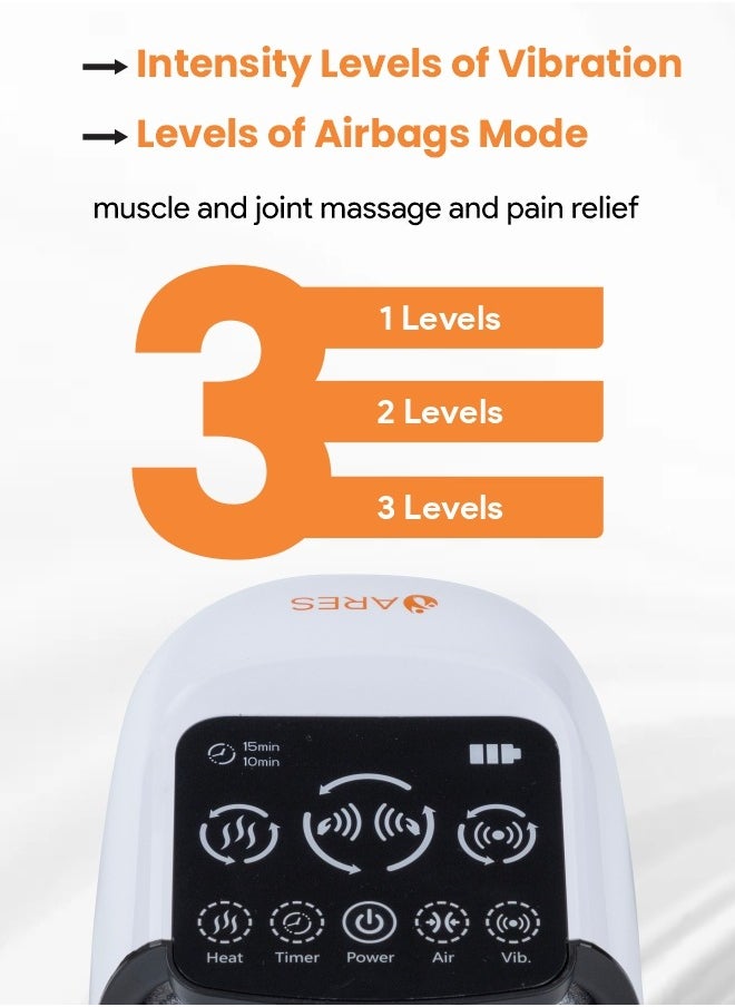 ARES uKnee Full Knee Massager - 3D Airbag Massage, 3 Vibration Intensity Levels, 3 Heating Levels for Joint Pain Relief And Therapy  - Image 4