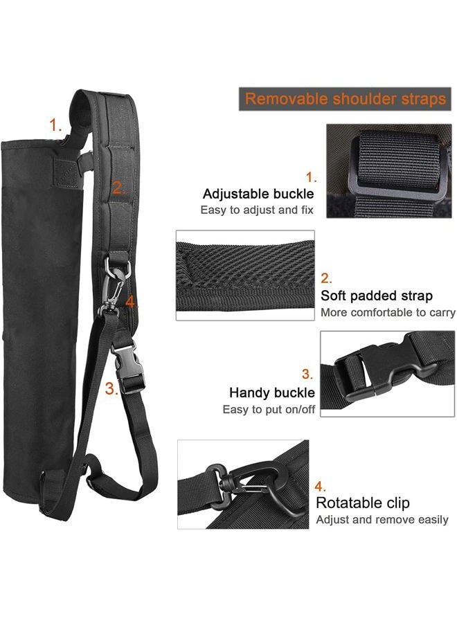KRATARC Archery Lightweight Back Arrow Quiver Dual Use Foldable Compact Hip Arrows Bag with Molle System Pocket Hanged for Target Shooting Hunting (Black- zip pocket) - Image 4