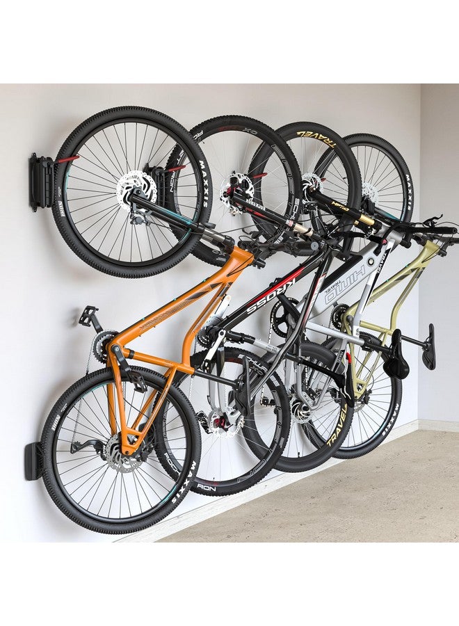 monTEK Swivel Bike Wall Mount - Space-Saving Vertical Bike Rack, Heavy-Duty Garage Bike Hanger, Sturdy Storage Hook Holds Up to 66lbs, Easy to Install, Red, 4 Pack - Image 1