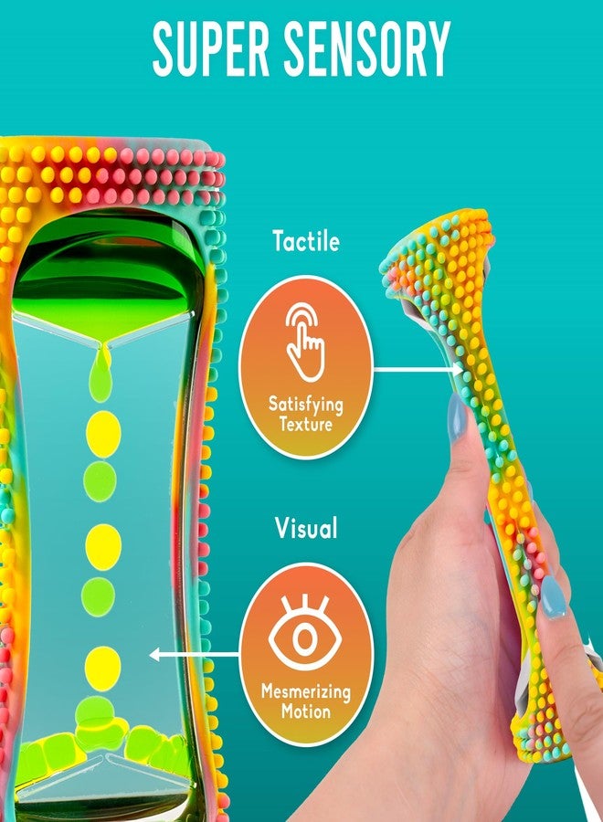 BUNMO Liquid Motion Bubbler Sensory Toy for Kids & Adults - Gentle Fidget Toy for Mindfulness - Stimulating Visual Sensory Experience - Colorful Bubble Fidget Timer for Desk & Travel - Rainbow - Image 4