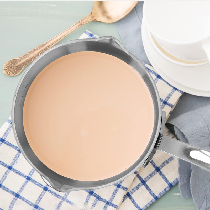Milk Boiler Double Pot 0.5 Quart Stainless Steel Saucepan with Dual Pour Spouts - for Melting Chocolate, Butter, and Heating Milk, Mini Cooking Pan for Tiny Portions - Image 2