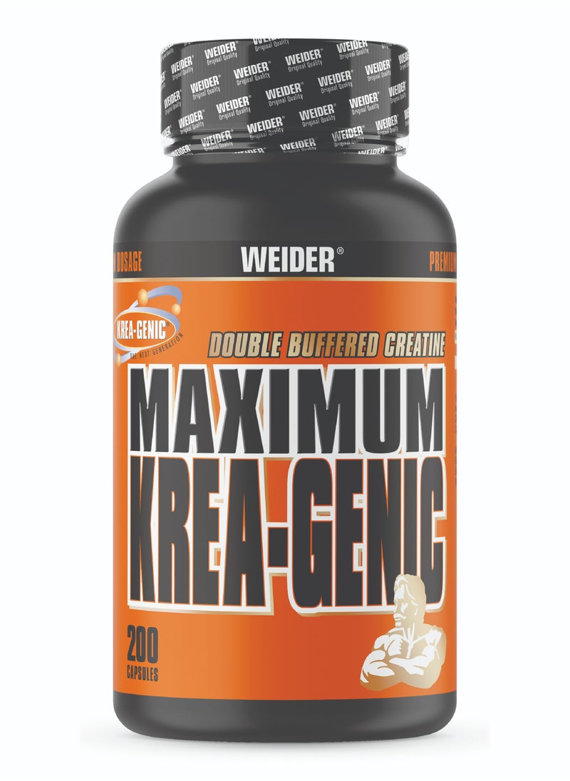 Weider - Maximum Krea-Genic 200 Capsules - Advanced Buffered Creatine for Optimal Performance - Image 1