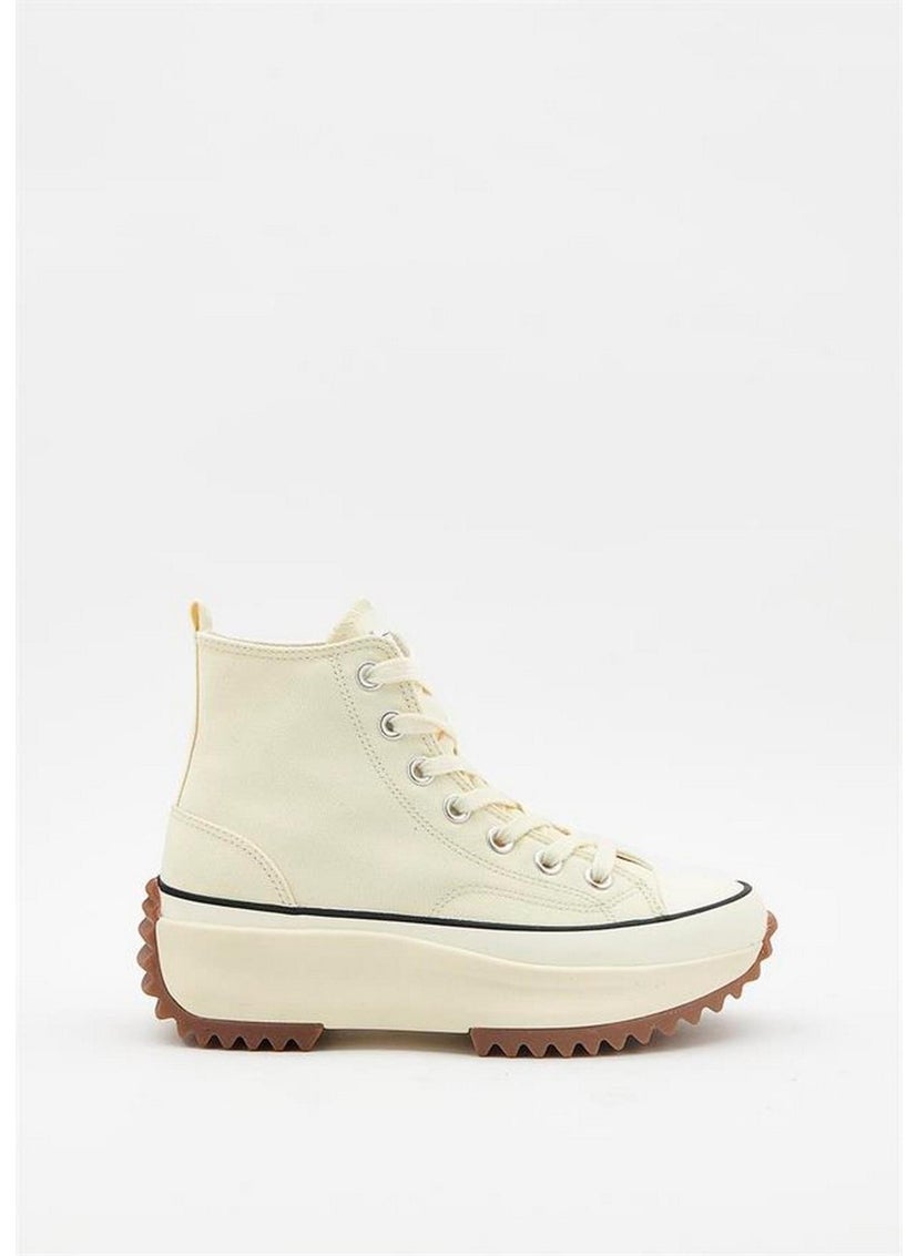 Hush Puppies - Thick Sole Hi High Top Women's 033Z100936 Beige Linen Sports Shoes V3 - Image 1