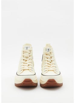 Hush Puppies Thick Sole Hi High Top Women's 033Z100936 Beige Linen Sports Shoes V3  - Image 4