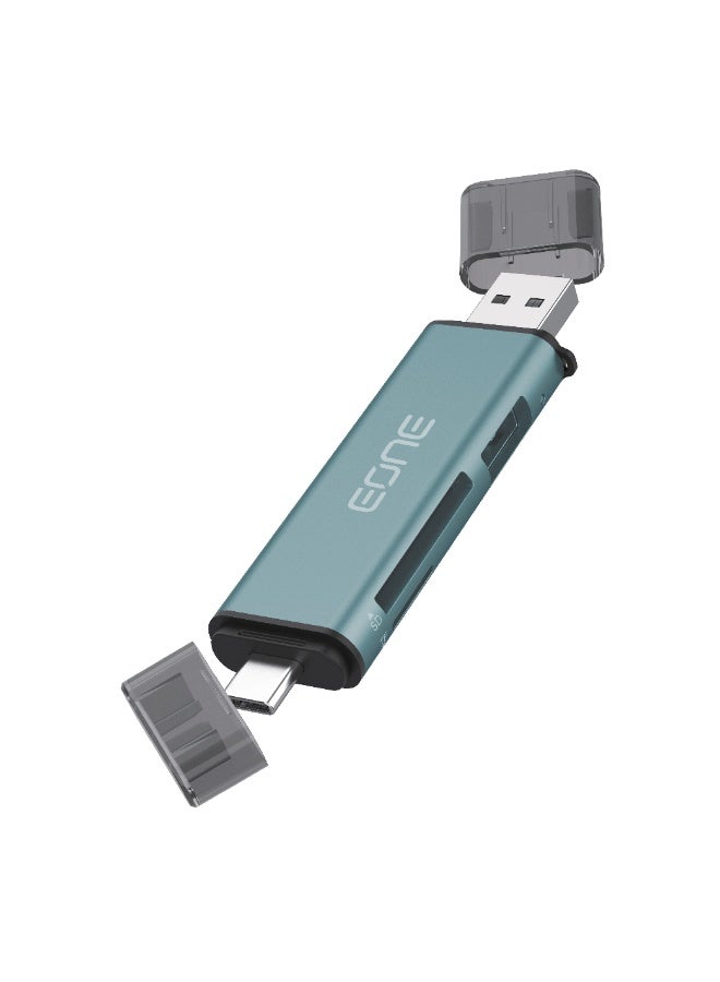 إيون قارئ بطاقات EONE USB-C وUSB-A مع موزع USB 3.0، ومحول عالي السرعة 5 جيجابت في الثانية، وقارئ بطاقات SD وTF، ومحول OTG متعدد المنافذ لأجهزة الكمبيوتر المحمولة والهواتف الذكية وأجهزة USB - أزرق - Image 5