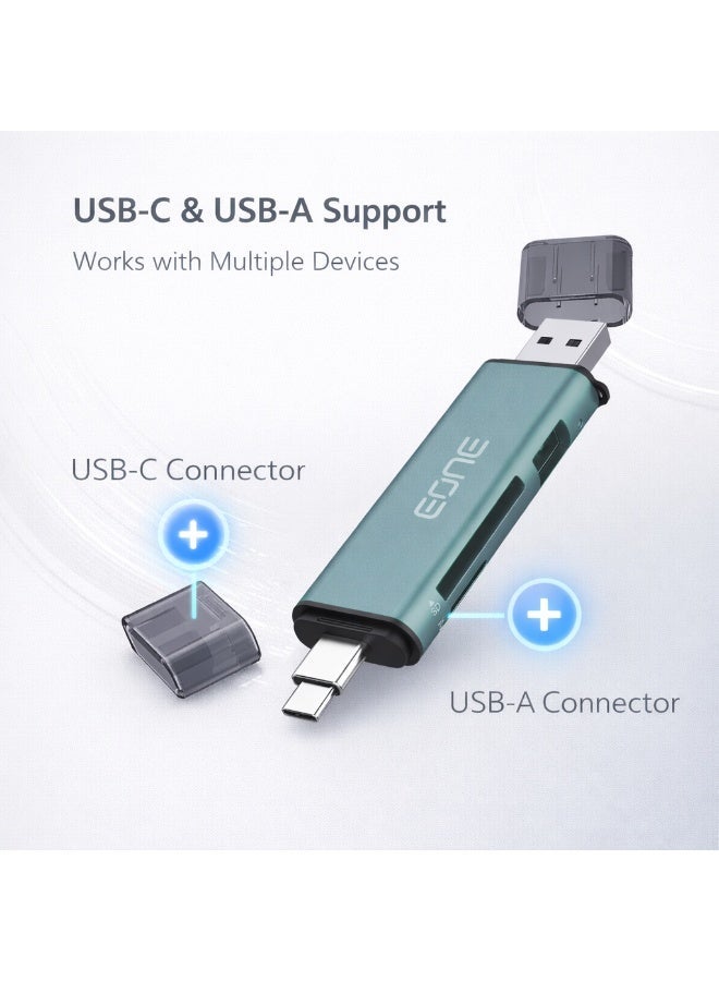 إيون قارئ بطاقات EONE USB-C وUSB-A مع موزع USB 3.0، ومحول عالي السرعة 5 جيجابت في الثانية، وقارئ بطاقات SD وTF، ومحول OTG متعدد المنافذ لأجهزة الكمبيوتر المحمولة والهواتف الذكية وأجهزة USB - أزرق - Image 2
