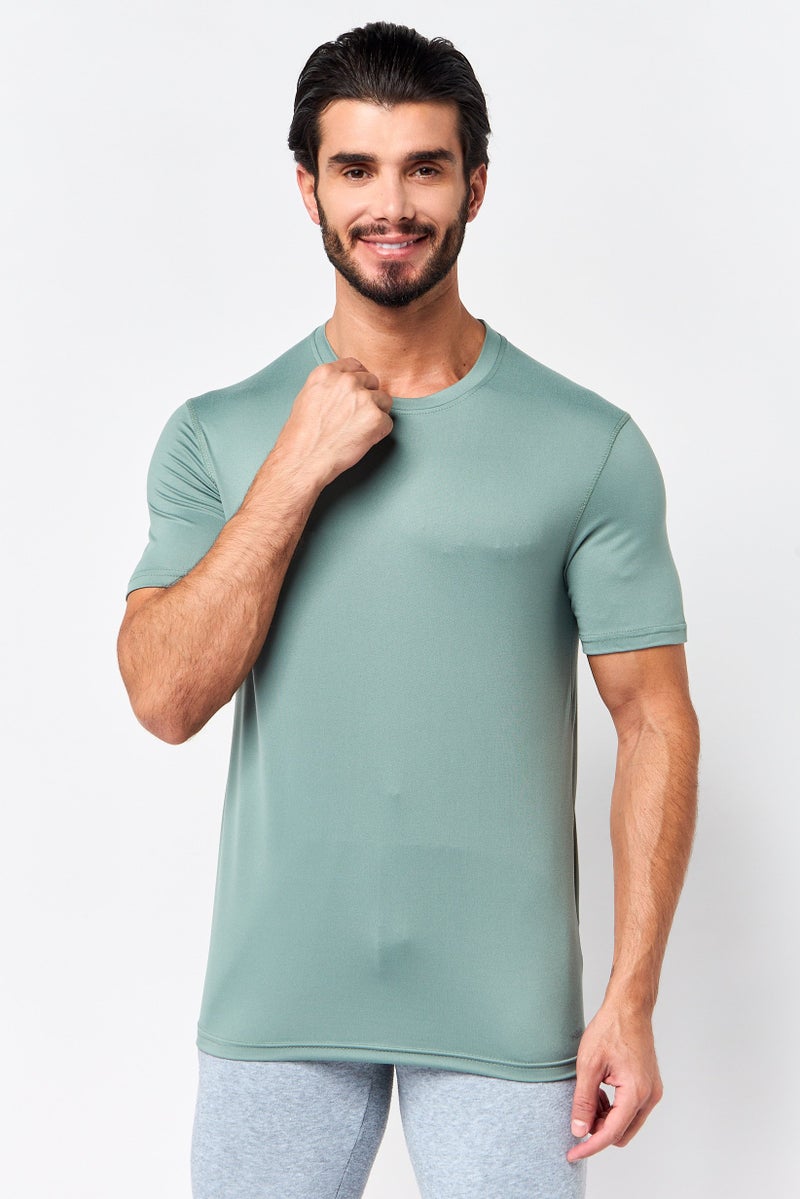MOTION Men 2 Pieces Sportswear Fit Short Sleeve Outdoor T-Shirt, Multicolor - Image 3