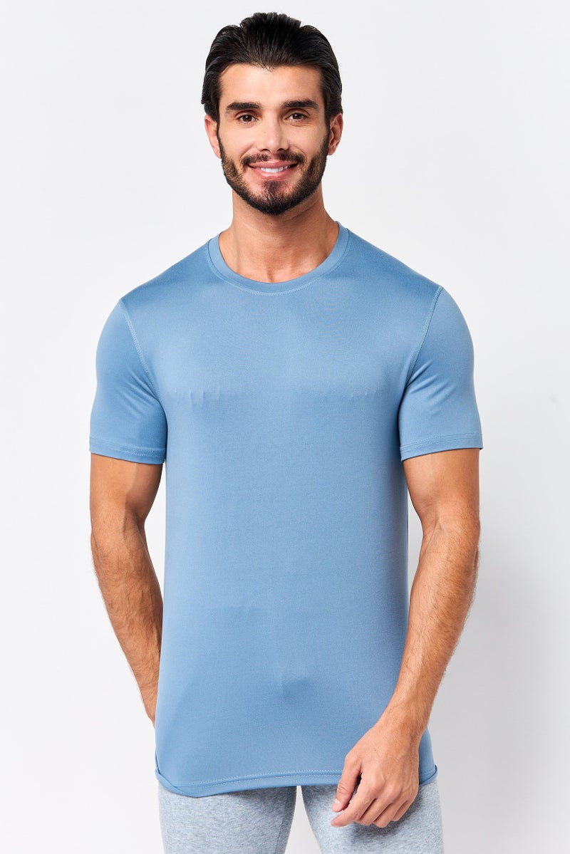 MOTION Men 2 Pieces Sportswear Fit Short Sleeve Outdoor T-Shirt, Multicolor - Image 1