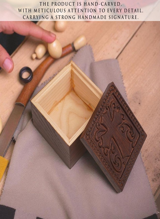 KATINAT Hand-Carved Wooden Cross Keepsake Box – Christian Prayer Box, Rosary Holder & Religious Jewelry Box, Catholic Gift for Women & Men, Baptism, Confirmation, Memorial & Sympathy Gift - Image 4
