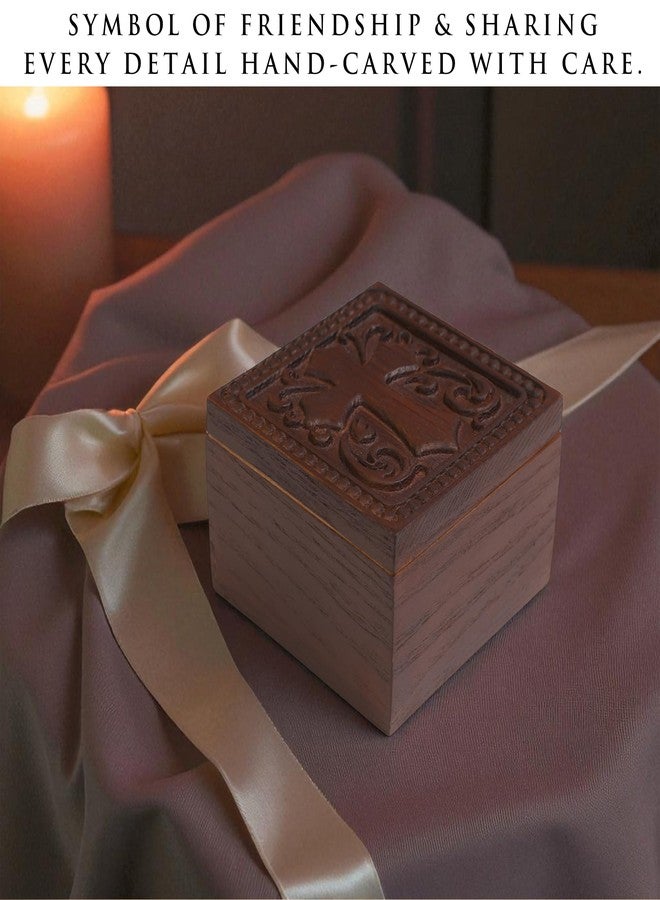 KATINAT Hand-Carved Wooden Cross Keepsake Box – Christian Prayer Box, Rosary Holder & Religious Jewelry Box, Catholic Gift for Women & Men, Baptism, Confirmation, Memorial & Sympathy Gift - Image 5