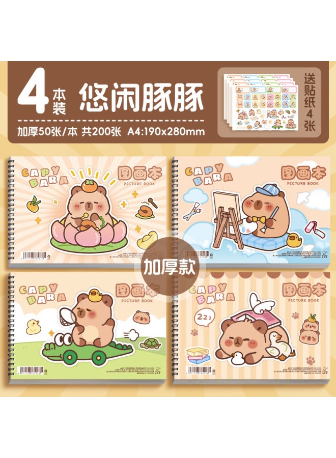 Kaba Bear كتاب صور سميك مخصص للأطفال كتاب صور فارغ A4 كتاب فن صور كرتوني دفتر رسم قابل للاختراق - Image 1