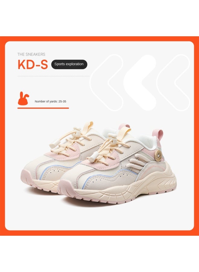 Mid-to-older Kids Sports Series】children's Athletic Shoes, Spring/autumn Fashion Dad Shoes, Breathable White Sneakers, Canvas Shoes - Image 3
