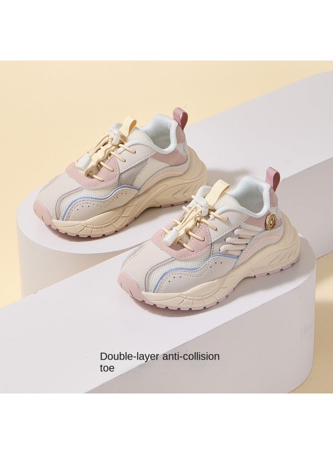 Mid-to-older Kids Sports Series】children's Athletic Shoes, Spring/autumn Fashion Dad Shoes, Breathable White Sneakers, Canvas Shoes - Image 4