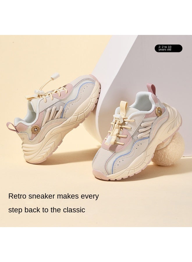 Mid-to-older Kids Sports Series】children's Athletic Shoes, Spring/autumn Fashion Dad Shoes, Breathable White Sneakers, Canvas Shoes - Image 2