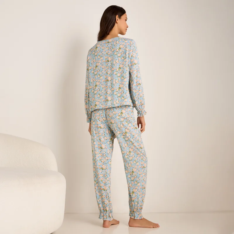 Splash FAV Floral Print Long Sleeves Top and Pyjama Set