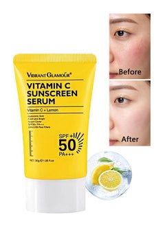 Vibrant Glamour Vitamin C Sunscreen Serum 30g, Spot Proof Anti Light Damage Sunscreen, Whitening Waterproof VC Sunscreen, SPF50+ PA+++  - Image 1
