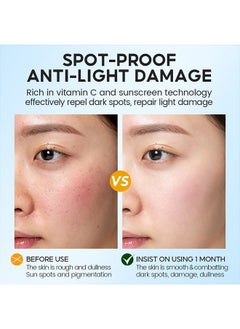 Vibrant Glamour Vitamin C Sunscreen Serum 30g, Spot Proof Anti Light Damage Sunscreen, Whitening Waterproof VC Sunscreen, SPF50+ PA+++  - Image 4
