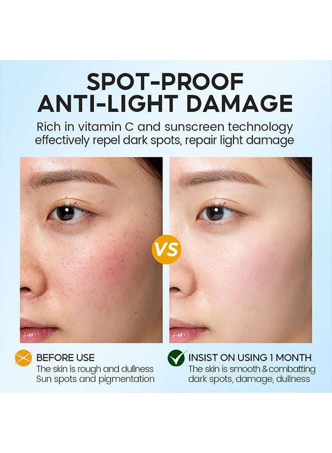 Vibrant Glamour Vitamin C Sunscreen Serum 30g, Spot Proof Anti Light Damage Sunscreen, Whitening Waterproof VC Sunscreen, SPF50+ PA+++ - Image 4