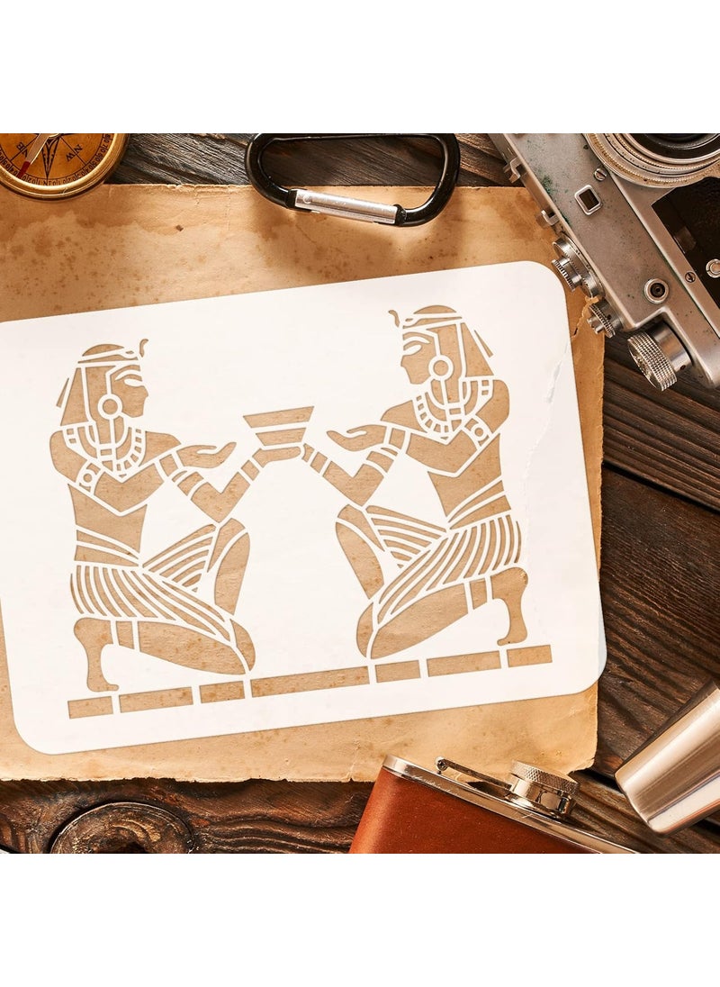 FINGERINSPIRE FINGERINSPIRE Egyptian Stencil for Painting 11.7x8.3 inch Hollow Out 2 Egyptian Men Craft Stencil Reusable Classic Egypt Symbol Drawing Stencils for Furniture, Cabinets, Wall, Canvas Bag Decor  - Image 3