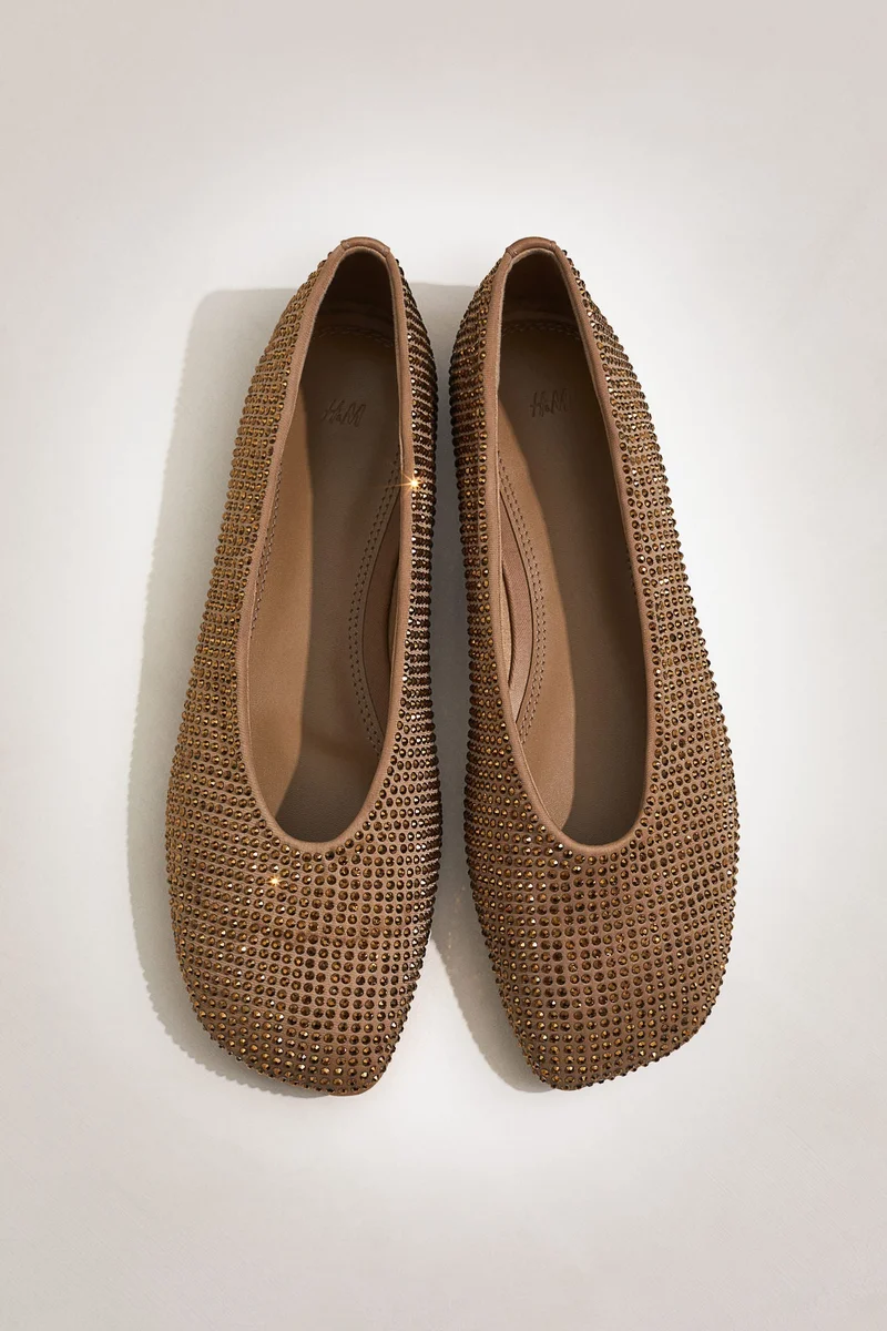 H&M Rhinestone-embellished ballet pumps