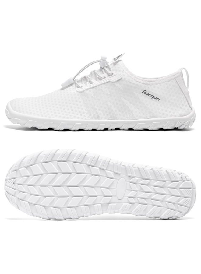 Racqua Water Shoes Womens Mens Quick Dry Barefoot Shoes Swim Lightweight Surf Beach Pool Aqua Shoes, Hd1307-white, 10 Women/9 Men - Image 4