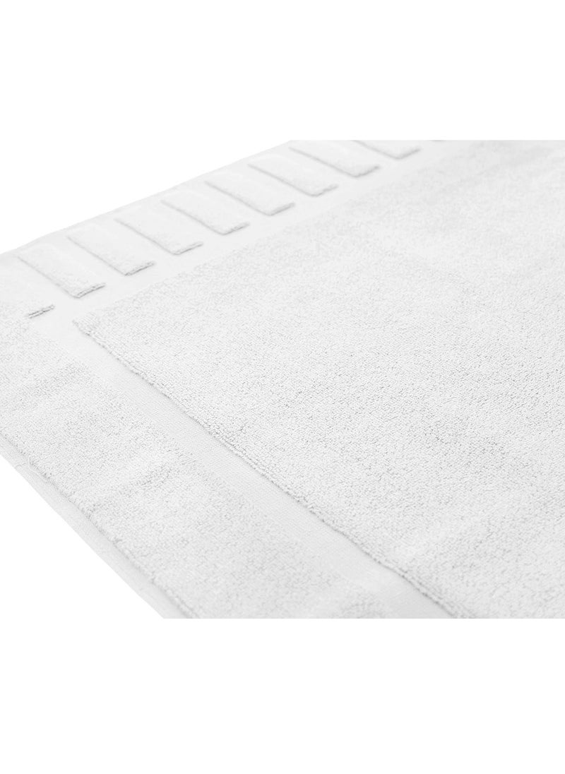 White Classic White Classic Luxury Bath Mat Floor Towel Set - Absorbent Cotton Hotel Spa Shower/Bathtub Mats [Not a Bathroom Rug] 22"x34" | 2 Pack | White  - Image 2