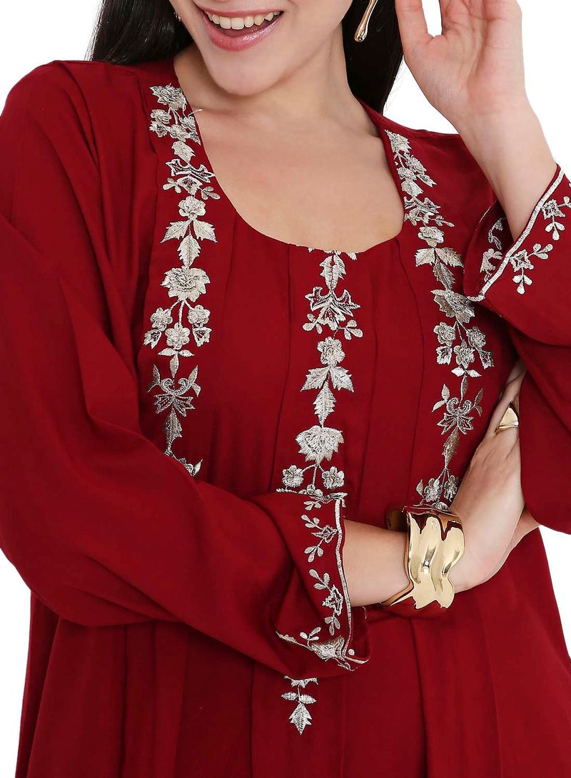 HANA & SARA VIBRANT COLOUR UNIQUE THREAD EMBROIDERY MODEST ARABIC FARASHA KAFTAN JALABIYA DRESS - Image 3