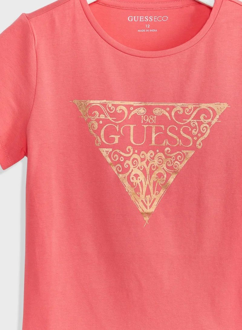 GUESS Youth Foil Triangle Logo T-Shirt