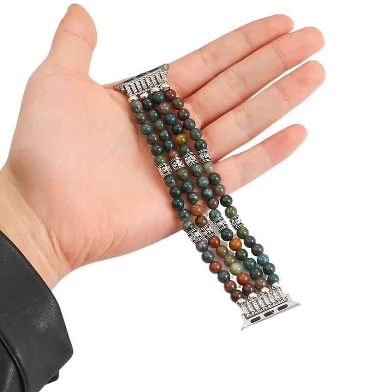 Black Resin Bracelet Strap Smartwatch Band Compatible with Apple Watch with Adjustable Fit Replacement Strap for Daily Wear - Image 4