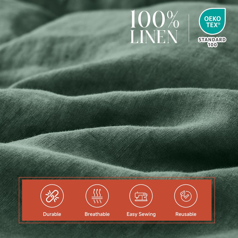 Simple&opulence 100% Linen Fabric by The Yard - 78" Wide Natural Breathable Linen Cloth for DIY, Embroidery, Sewing, Clothing, Bags, Home Decor, Crafts, and Art Canvases (Dark Green,1 Yard) - Image 3