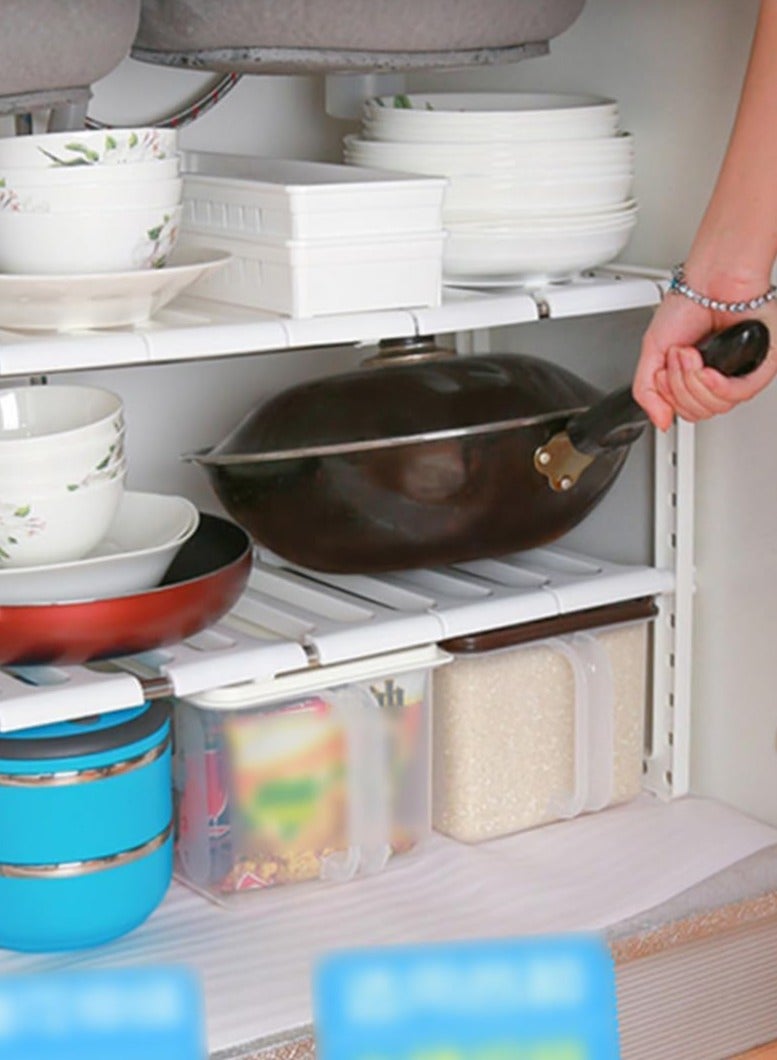 رولستيمي رف تنظيم قابل للتعديل بطبقتين تحت الرف - أبيض - Image 1