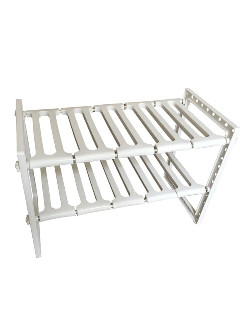 رولستيمي رف تنظيم قابل للتعديل بطبقتين تحت الرف - أبيض - Image 2