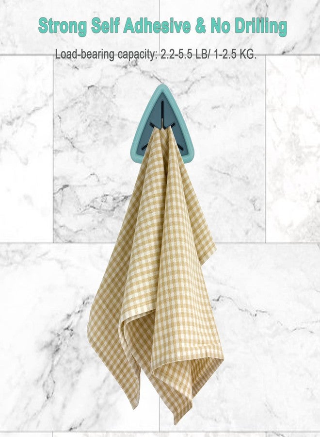 Pletpet 4Pcs Towel Hook Holder Grabber, Drill Free Self Adhesive Push Hooks Firmly, Colorful Dish Towel Holders for Kitchen Bathroom Organization - Image 3