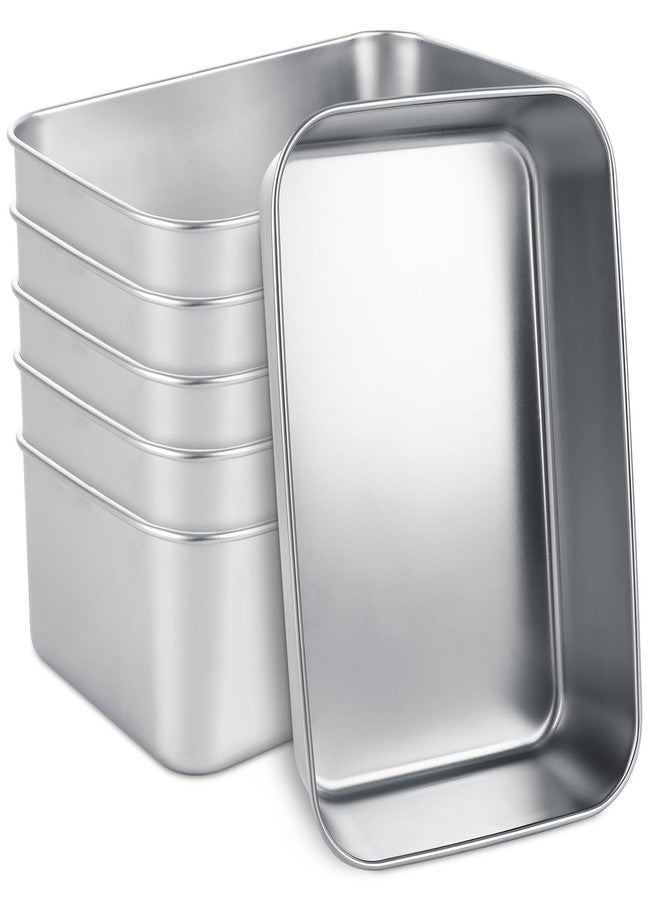 AKOLAFE 6 Pack Stainless Steel Loaf Pan 9 x 5.9 Inch Banana Bread Pan for Homemade Bread Loaf Pans for Baking Bread Tin Sourdough Bread Baking Pan Metal Sandwich Loaf Bread Pans for Meatloaf, Cake - Image 1