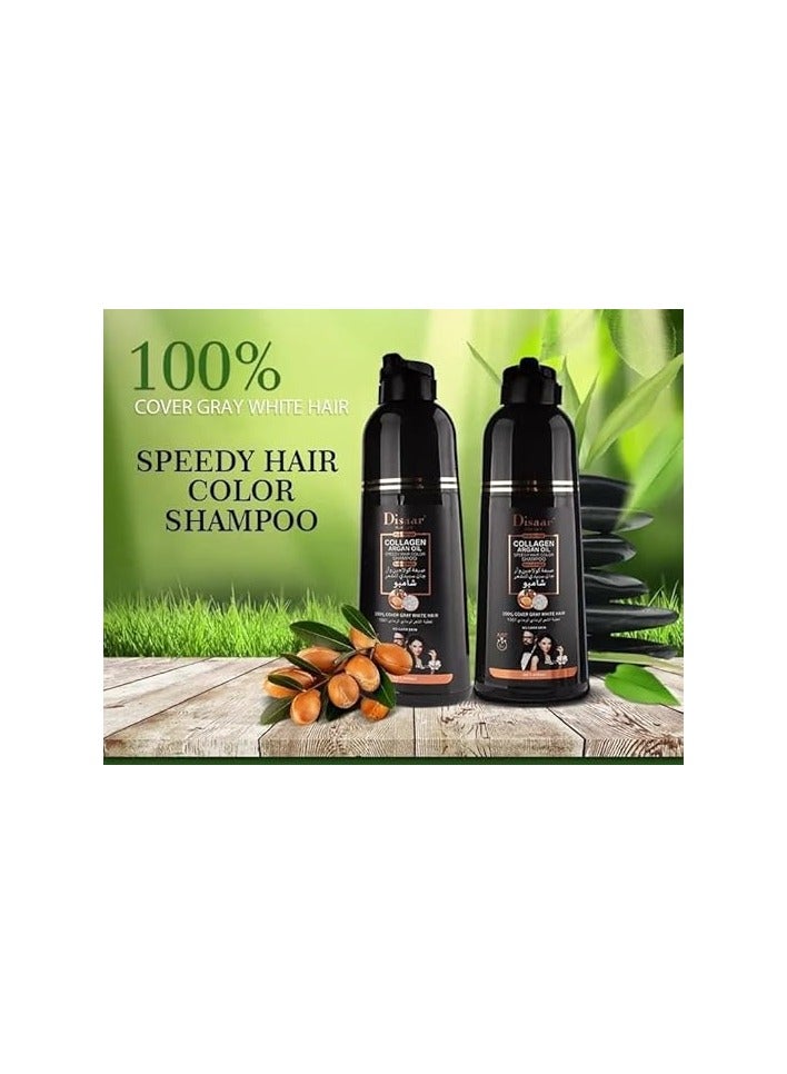 ديسار شامبو صبغة شعر اسود طبيعي بزيت الاركان 400 مل - Image 3