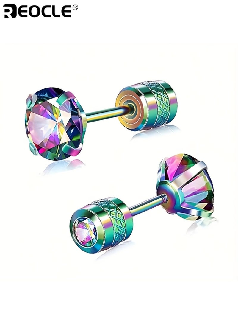 ريوكل 4 أزواج 4 مم أقراط زركونيا بيضاء اصطناعية مع نقش الأزهار نمط المياه حفر سدادات الأذن تصميم المسمار الأسنان الخارجي شعبية في أوروبا وأمريكا مناسبة لعيد الحب ارتداء اليومي للحفلات مناسبات خاصة أنيقة أنيقة للنساء للسيدات للبالغين - Image 5