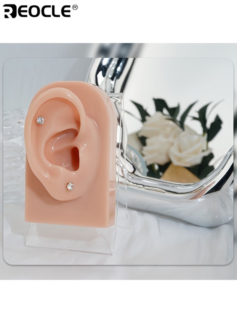 ريوكل 4 أزواج 4 مم أقراط زركونيا بيضاء اصطناعية مع نقش الأزهار نمط المياه حفر سدادات الأذن تصميم المسمار الأسنان الخارجي شعبية في أوروبا وأمريكا مناسبة لعيد الحب ارتداء اليومي للحفلات مناسبات خاصة أنيقة أنيقة للنساء للسيدات للبالغين - Image 3