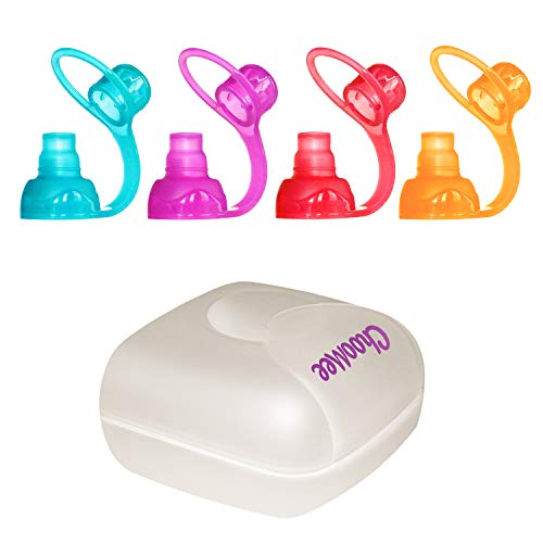 ChooMee SoftSip Food Pouch Tops | 4 Colors + White case | Prevent Spills and Protect Childs Mouth - Image 1