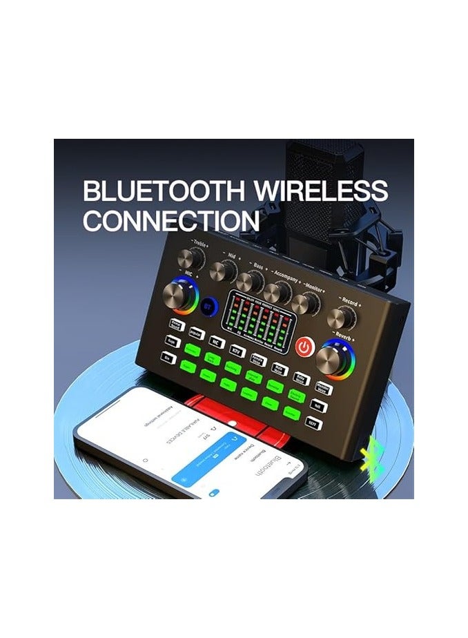 F009 Professional Live Sound Card – Wireless Bluetooth Audio Mixing Sound Mixer | Radio Console Amplifier for PC, Laptop, and Phone | Ultimate Tool for Broadcasting, Recording, and Live Streaming  - Image 3