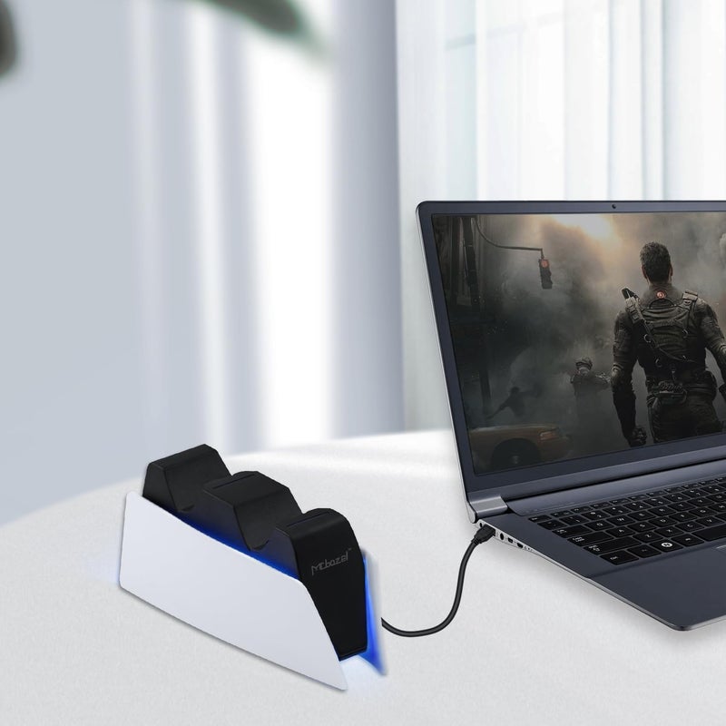 مكبازل محطة شحن مزدوجة USB من لوحدات تحكم PS5 DualSense مع مؤشرات ضوء LED / شحن سريع / حماية ثلاثية - Image 2
