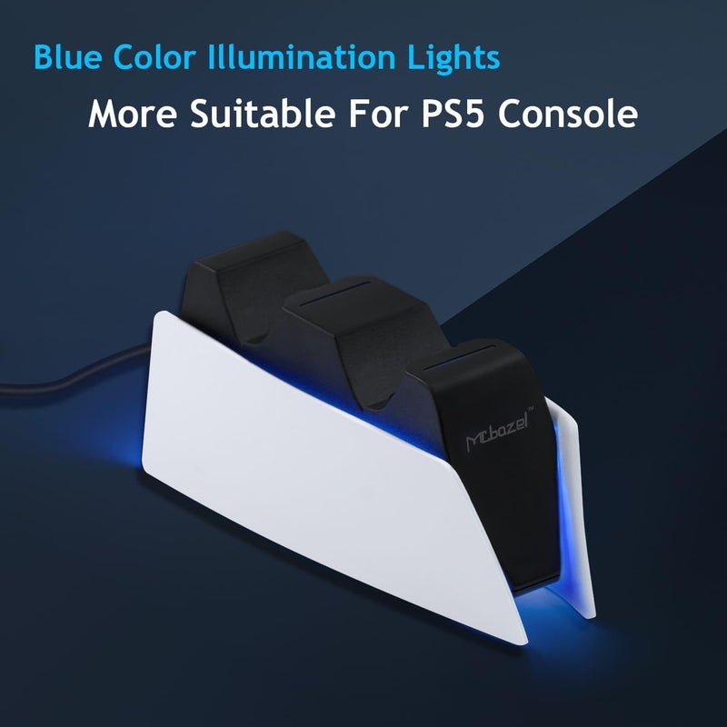 مكبازل محطة شحن مزدوجة USB من لوحدات تحكم PS5 DualSense مع مؤشرات ضوء LED / شحن سريع / حماية ثلاثية - Image 5