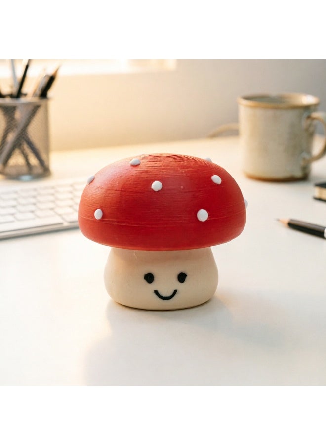 3D Printed Mushroom Fidget Toy, Stress Relief Clicker, Cute Desktop Decor - Image 1