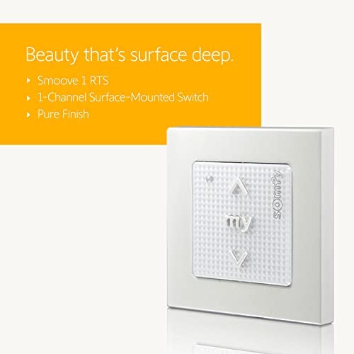 Somfy Smoove 1 RTS Pure 1Channel Wall Mount Switch for RTS Motorized Shades Curtains and Blinds Mounts Easily to Wall or Surface Easy to Install No Electrician Needed 1811533 - Image 3