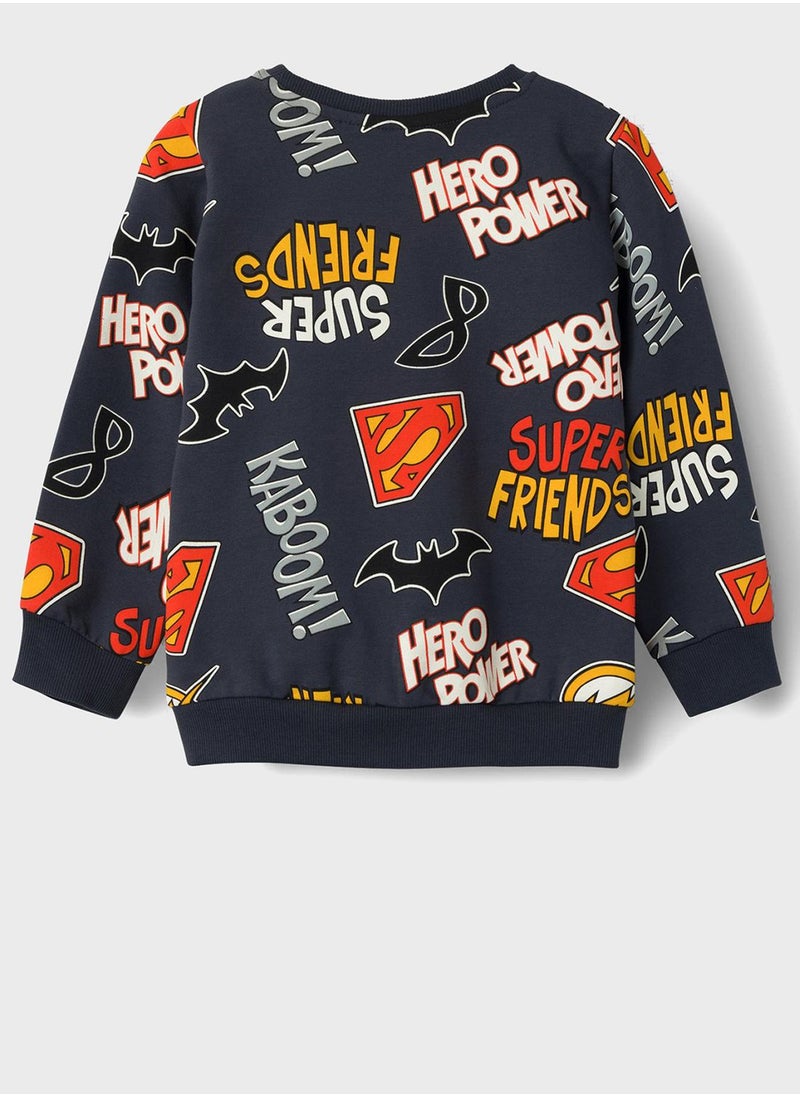 NAME IT - Kids Superhero Print Sweatshirt - Image 1
