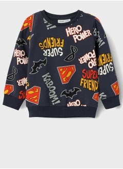 Kids Superhero Print Sweatshirt