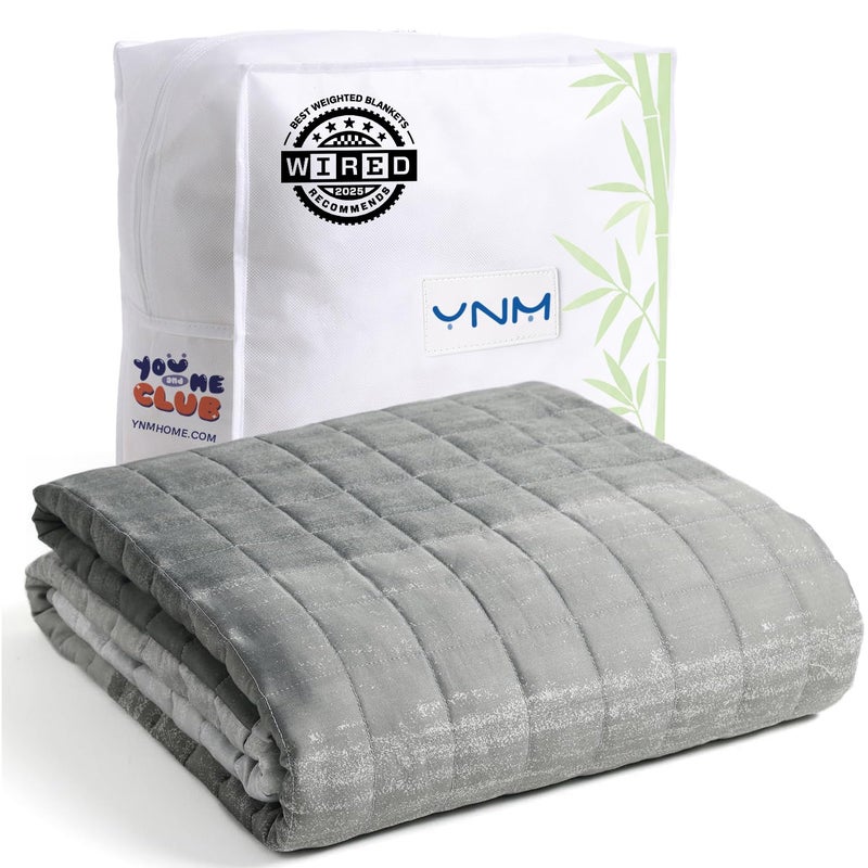 YnM Cooling Weighted Blanket â€” Oeko-Tex Certified Material (Gradient Dark Grey, 60"x80" 20lbs), Suit for One Person(~190lb) Use on Queen/King Bed - Image 1