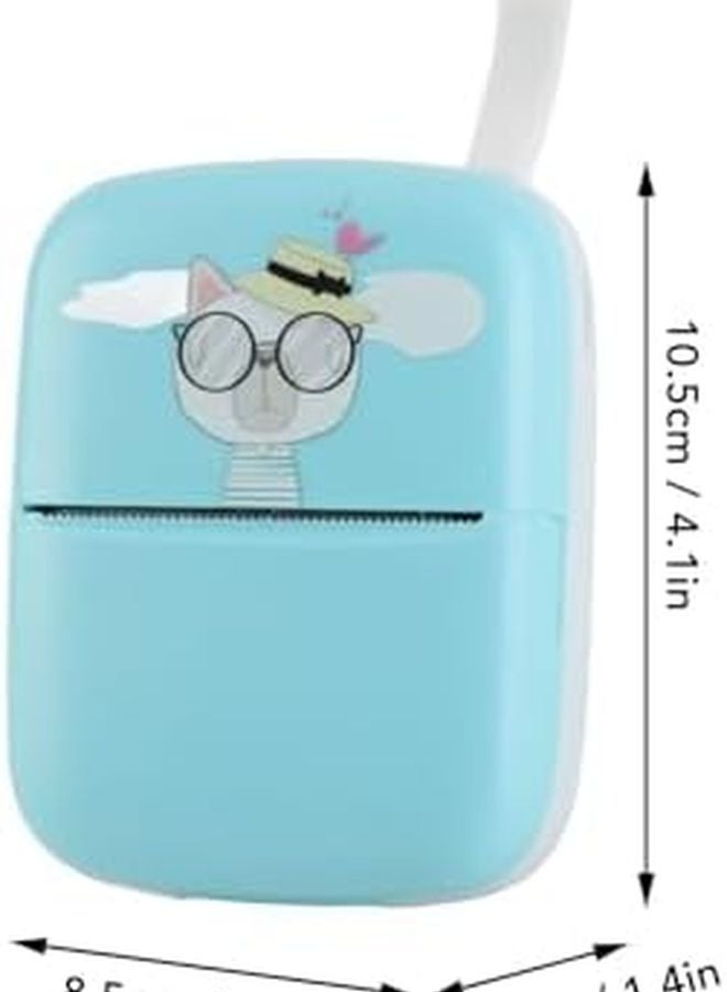 Blue Mini Thermal Printer Bluetooth Portable HD Sticker Maker For Students - Image 3